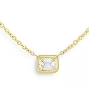 NEW Roberto Coin 18K Gold & Emerald-Cut Diamond Necklace, 18"